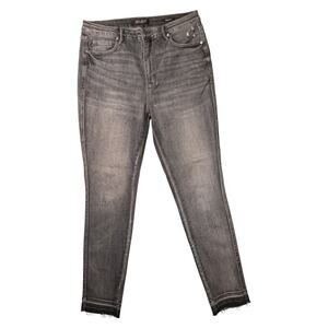 Judy Blue Skinny Jeans Gray Wash Frayed Hem Women’s Size 15/32 | Stretch Denim